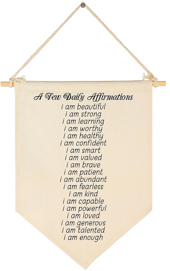 Daily Affirmations Wall Flag-Positive Affirmation Banner Decoration-Counseling Office Decor- Social Worker School Psychologist Wall Decor-Counselor Door Gifts-Therapist Sign-Mental Health Banner