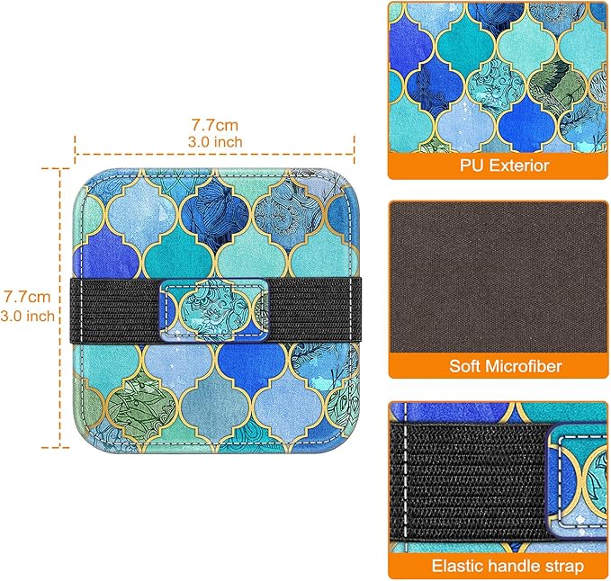 Fintie Screen Cleaning Pad, [4 Pack] Soft Cloth Wipes Screen Cleaner with Elastic Strap for iPad, iPhone, MacBook, Tablets, Laptop (Cool Jade)