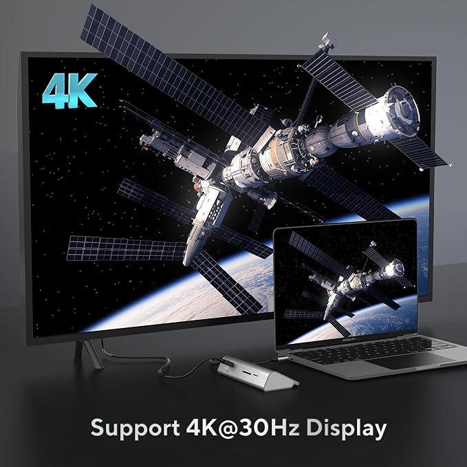 USB C Hub, 9-in-1 Laptop Docking Station with 3.28FT Cable, USB HUB for Laptop with 4K HDMI, PD 100W, USB-C and 2 USB A 3.0 5Gbps, 2 USB A 2.0, SD/TF Slot for MacBook Air/Pro iPad Type-C Laptop