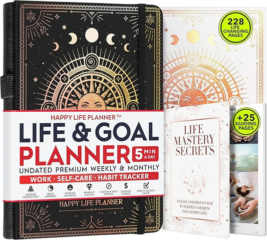 Life Mastery Planner - A 12 Month Journey to Crush Your Goals, Increase Productivity, Passion, Success & Happiness - Weekly & Monthly Life Planner, Habit-Tracker, Gratitude Journal & Organizer