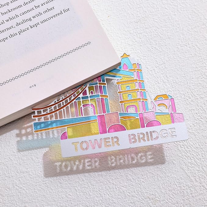 Metal Bookmarks with Transparent Design - Tower Bridge Book Mark for Readers, Aesthetic Book Markers for Kids, Teens, Teachers, Students, Gifts for Book Lovers, Writers, Reading Women & Men
