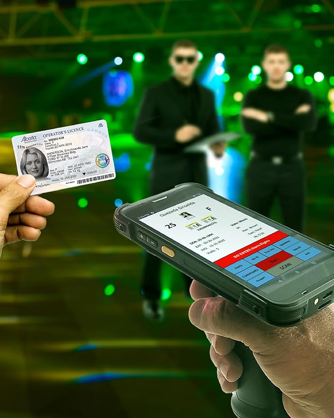 ID Scanner - Quantum Edge V3 Drivers License and Passport Reader - Age Verification and Customer Management - Includes Handheld Scanner, Outer Carry Case, & Accessories