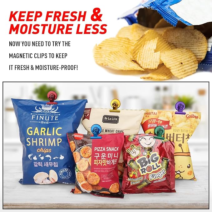 FINDMAG 48 Pack Magnetic Clips for Photo ANG Picture Display, Strong Scratch-Free Refrigerator Magnets, Heavy Duty Clips for Picture Hanging, Whiteboard, Kitchen, Office, School Use.