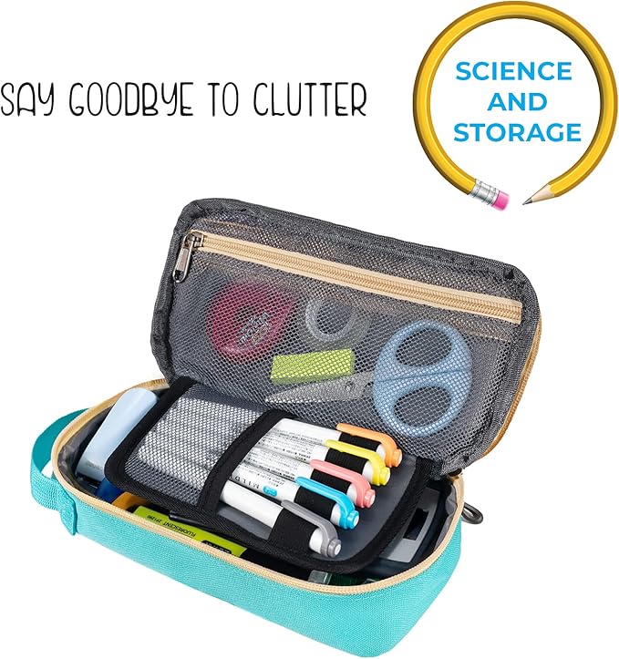 ECHSRT Large Pencil Case, Aesthetic Pen Pouch with Big Capacity, Minimalist Portable Stationery Bag with Handle for Office Organizer Aesthetic Pencil Cases