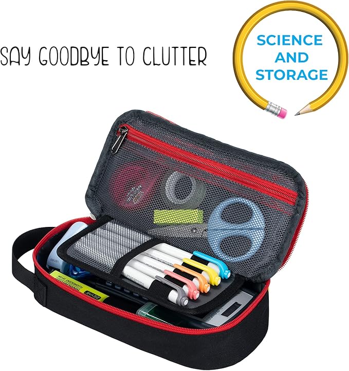 ECHSRT Large Pencil Case, Aesthetic Pen Pouch with Big Capacity, Minimalist Portable Stationery Bag with Handle for Office Organizer Aesthetic Pencil Cases