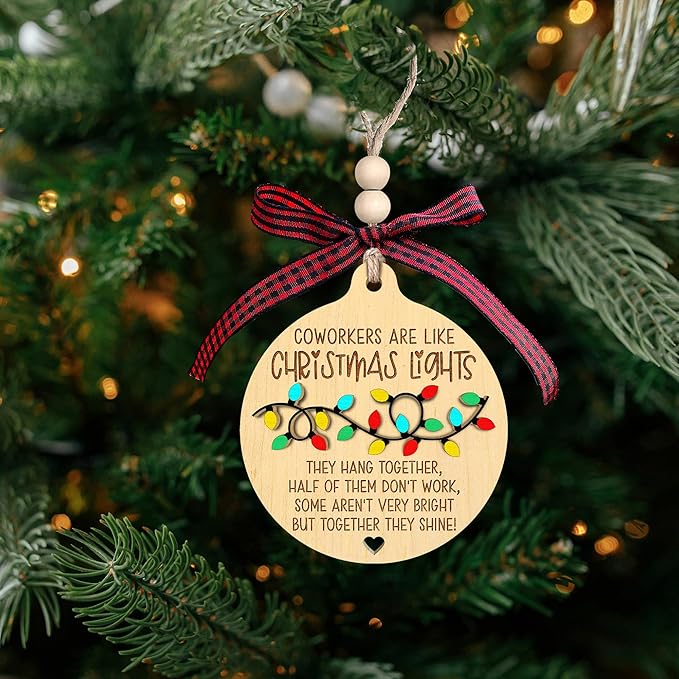 Coworker Gifts - Gifts for Coworker, Coworkers Gift for Women - Coworkers Christmas Ornaments 2024 - Wood Ornament
