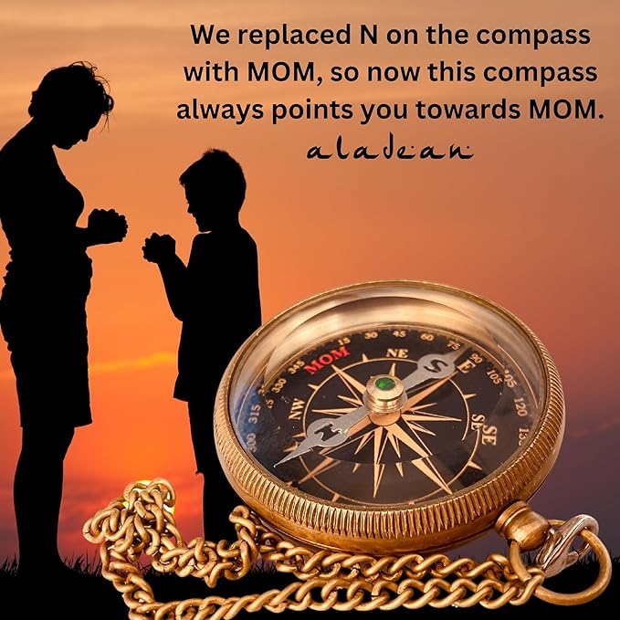 Gift for Son from Mom Dad | Engraved Compass 2" - Father to Son Gifts, Mom to Son Gifts for Graduation 2025, Birthday Baptism Confirmation Communion