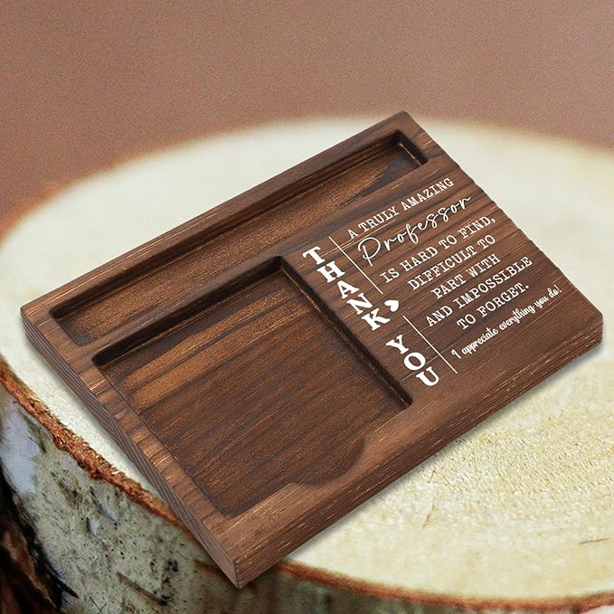 Thank You Appreciation Gift for Professor, Desk Organizer Retirement New Job Farewell, Inspirational Organizer for Educator Academic Mentor, Office Stuff Sticky Note Pad Holder Dispenser TBC187