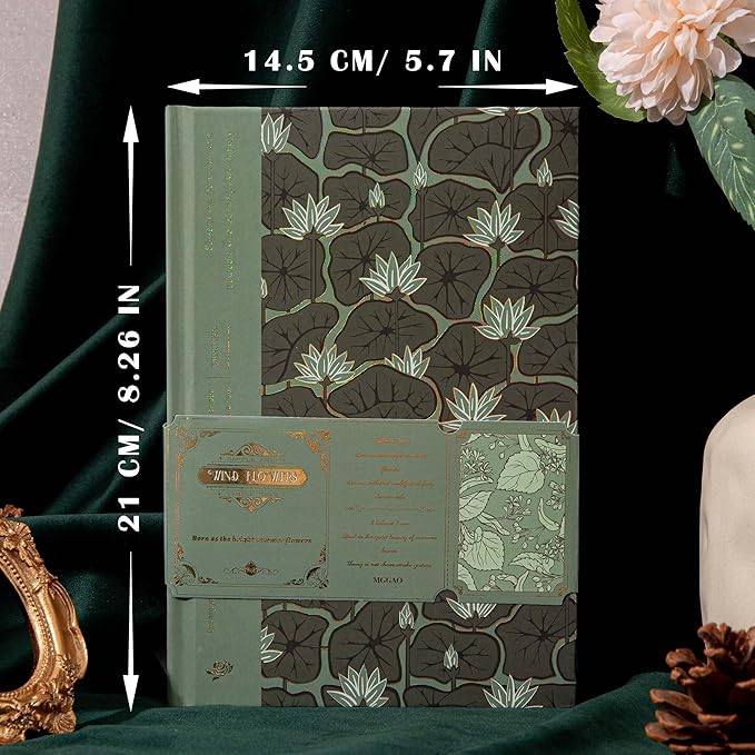 Hardcover Journal for Women Girls, A5 Lined Journal Notebook, Cute Journal for Writing, Aesthetic Journal, College Ruled Notebook with 100 Gsm Thick Paper, 320 Numbered Pages