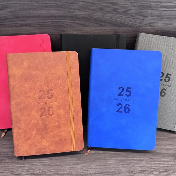 Daily Planner 2025-2026 （8.5"x5.8"）One Day Per Page, Academic Planner July 2025 to June 2026, Agenda 2025 2026, Appointment Calendar Book with Faux Leather Cover (Blue)