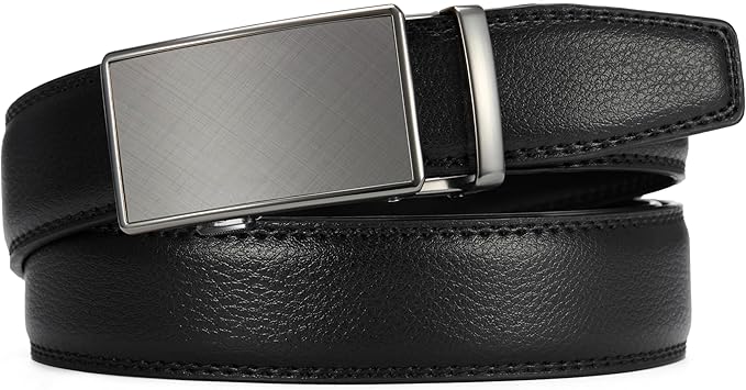 CHAOREN Mens Belt - Mens Ratchet Belt Leather 1 3/8" for Dress Pant - Micro Adjustable Belt Fit Everywhere