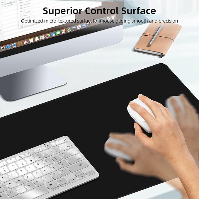 Mouse Pad with Wireless Charging, Gaming Mouse Pad with Ultra-Smooth Surface, Large XXL Desk Mat, Non-Slip Mouse Mat, Waterproof Computer Keyboard Pad for Gaming, Desk, Office, PC, 800x300x4MM, Black