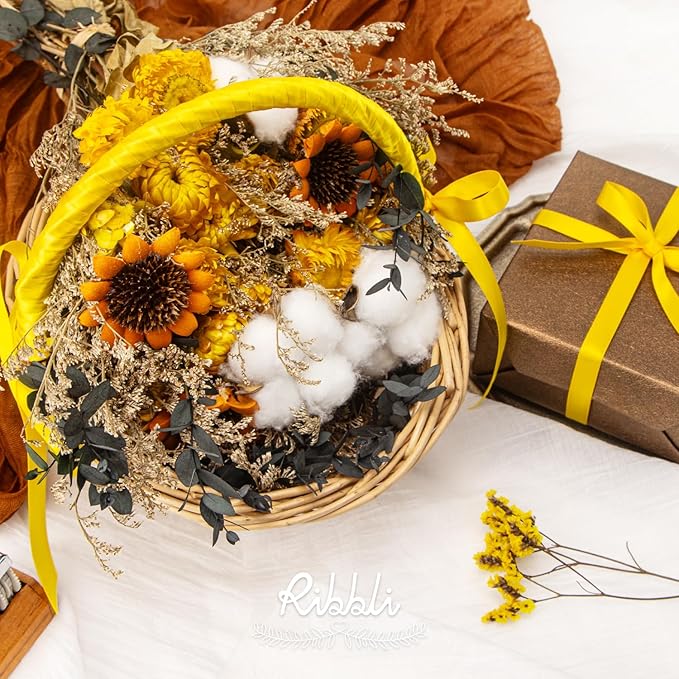 Ribbli Double Faced Maize Yellow Satin Ribbon,3/8” x Continuous 25 Yards,Use for Bows Bouquet,Gift Wrapping,Floral Arrangement