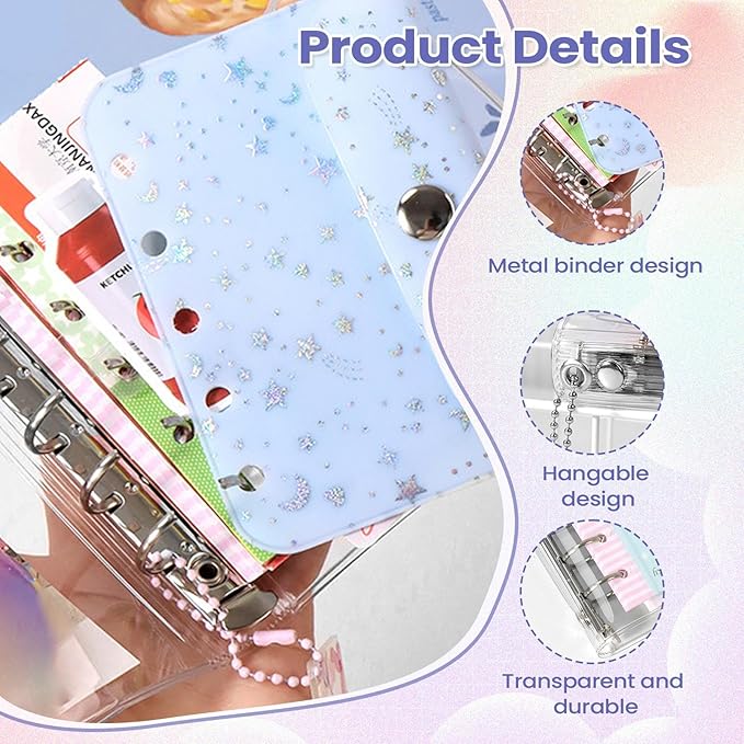 Transparent Binder,Portable Sticker Notebook - Portable Sticker Book | for Journal Cards Receipts Tickets Small Accessories Students Teachers Office Professionals Administrative Staff School