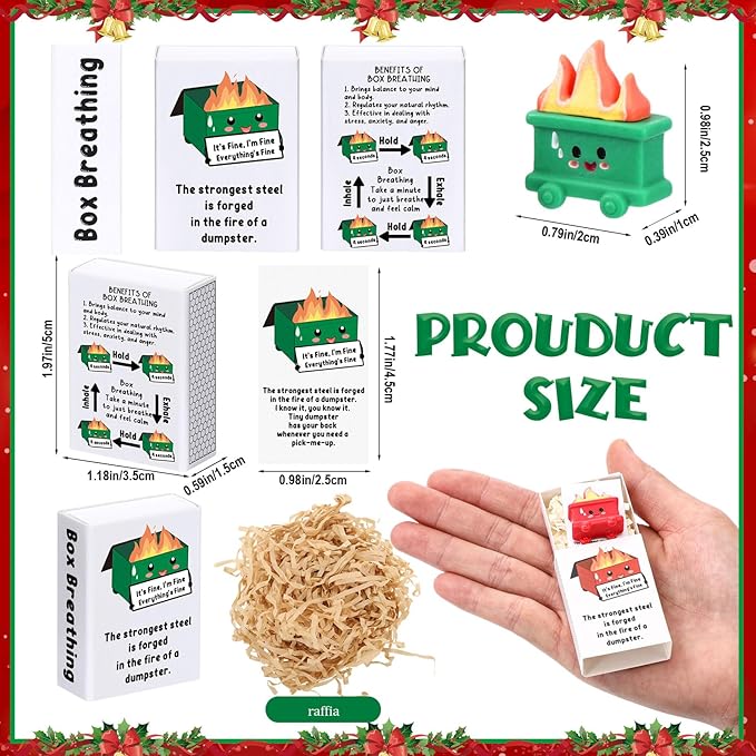 Realspring 35 Sets Dumpster Ornament Desk Accessories Emotional Support Resin Dumpster with Inspirational Cards Funny Employee Appreciation Gifts for Halloween Team Office Coworker Teacher (Colorful)