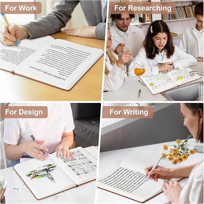 COMIX B5 Lined Journal Notebooks, 240 Pages, 6.9 x 9.8 Inches, Brown, Hardcover Journaling Notebooks for Men & Women- Fits for Office, Business, School, Notes Taking & Writing