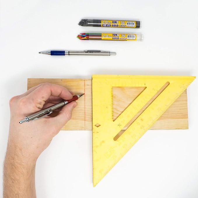 June Gold 36 Yellow (Pineapple #103) Colored 2.0 mm Lead Refills, Bold Thickness for Heavy Use, Break Resistant with a Convenient Dispenser