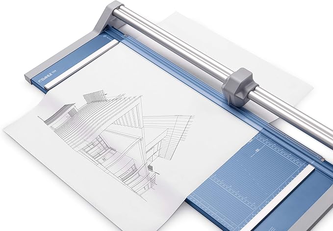 Dahle 556 Professional Rotary Trimmer, 37" Cut Length, 14 Sheet Capacity, Self-Sharpening, Dual Guide Bar, Automatic Clamp, German Engineered Paper Cutter