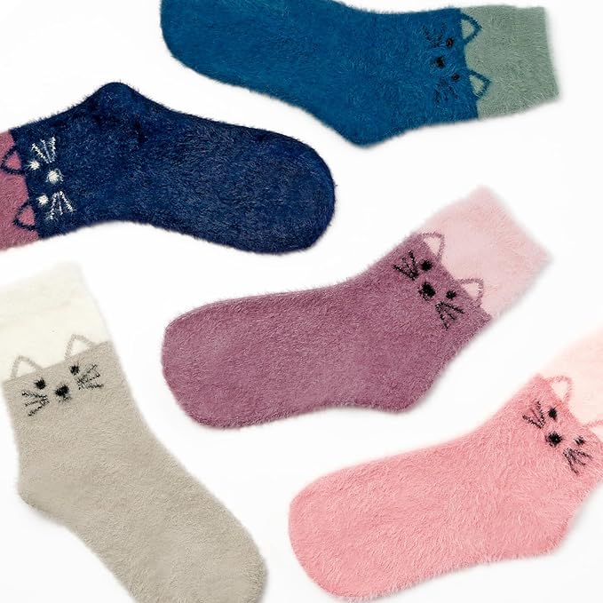 5 Pairs Fuzzy Soft Cozy Comfortable Socks for Women, Casual Sleep Comfy Socks, Perfect Warm Winter Gifts for Women