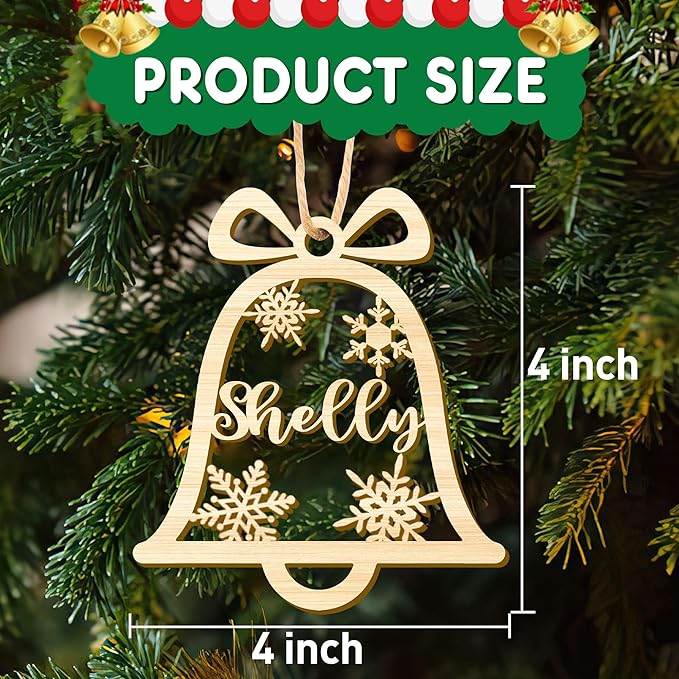 Personalized Christmas Ornaments with Name,Wooden Christmas Tree Ornaments 2025 with Custom Family Name for Kids Adults,Xmas Ornaments for Christmas Tree Gifts (02-Christmas Tree Ornaments)