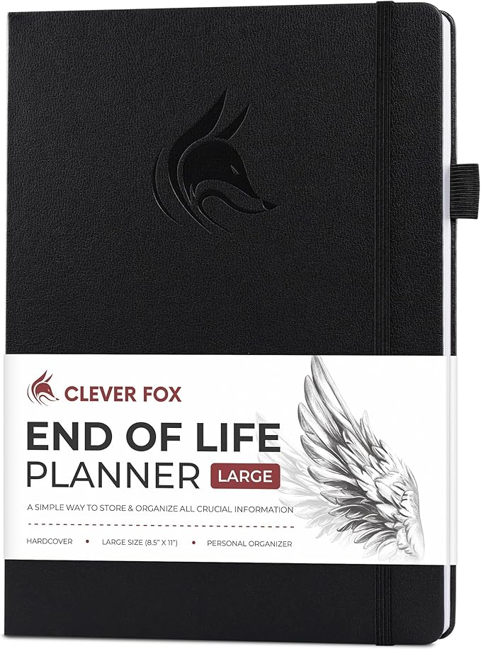 Clever Fox End of Life Planner – Final Arrangements Organizer for Beneficiary, Will Preparation, Last Wishes & Funeral Planning, A4 (Black)