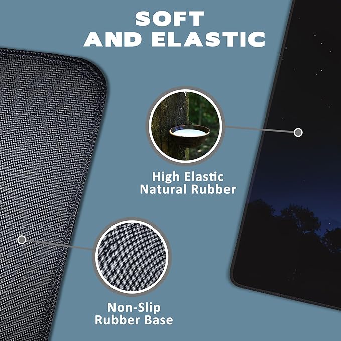 Large Mouse Pad Moon Phase Extended Gaming Mouse Pad Non-Slip Desk Mat with Stitched Edge Laptop Computer Keyboard Mousepad for Office Home 35.4" x 15.7"