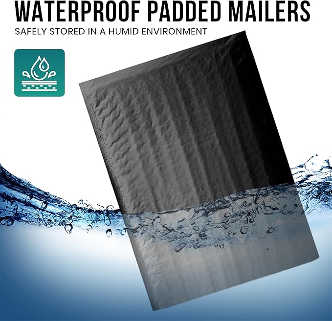 Levex - #0 6" x 10" [10 Pack] Black Poly Bubble Mailers, Padded Envelope Mailers, Packing Envelope & Mailing Bags for Shipping
