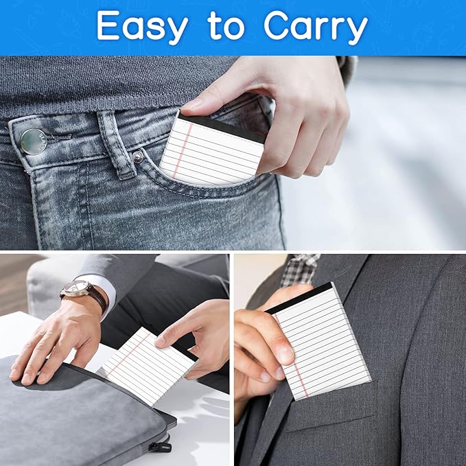 4x6 Inch Small Legal Pads - Lined College Ruled Note Pads 30 Sheets Per Pad - White Writing Notepad for Note Taking, To-Do Lists - Perfect for Office, School, and Home Use (8 Pack)