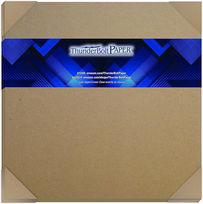 50 Sheets Chipboard 24pt (Point) 12 X 12 Inches Light Weight Scrapbook Album|Cover Size .024 Caliper Thickness Cardboard Craft Packaging Brown Kraft Paper Board