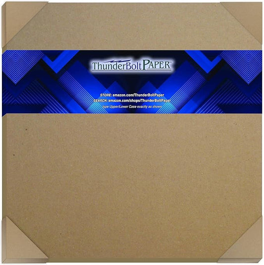 50 Sheets Chipboard 24pt (Point) 12 X 12 Inches Light Weight Scrapbook Album|Cover Size .024 Caliper Thickness Cardboard Craft Packaging Brown Kraft Paper Board