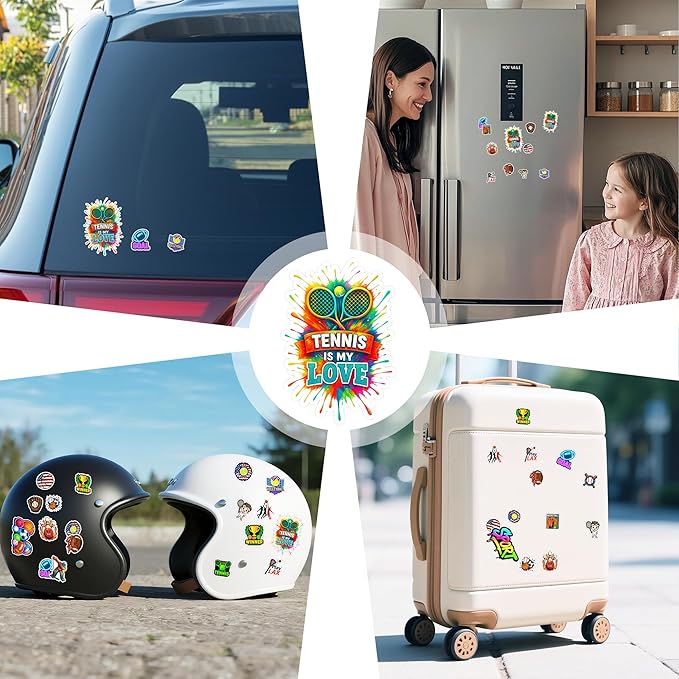 100 PCS Sports Collage Stickers Pack, Vinyl Waterproof Decals of Soccer Basketball Baseball Tennis Football Hockey Bowling, Motivational Gift for Kids Teens Adults Wall Laptop Water Bottle Boy