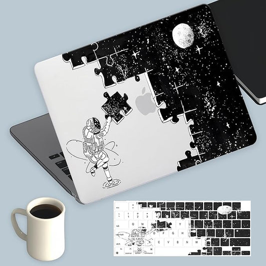 KEROM Compatible for MacBook Pro 16 inch Case 2025 2024 2023 2022 2021 M4 M3 M2 M1 Pro/Max Chip A3403 A3186 A2991 A2780 A2485, Cute Aesthetic Protective Plastic Hardshell & Keyboard Cover,Space Puzzle
