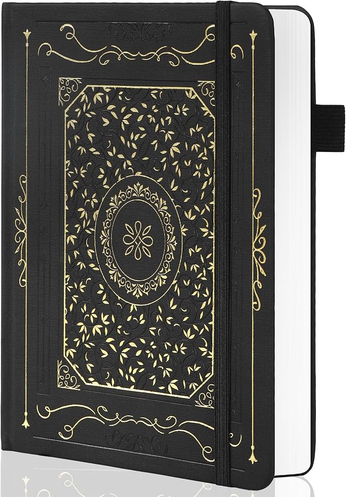 TIEFOSSI Dotted Notebook, 160gsm Thick Paper, Hardcover Dot Grid Journals for Women Men, 192 pages, for Travel, School and Office Use