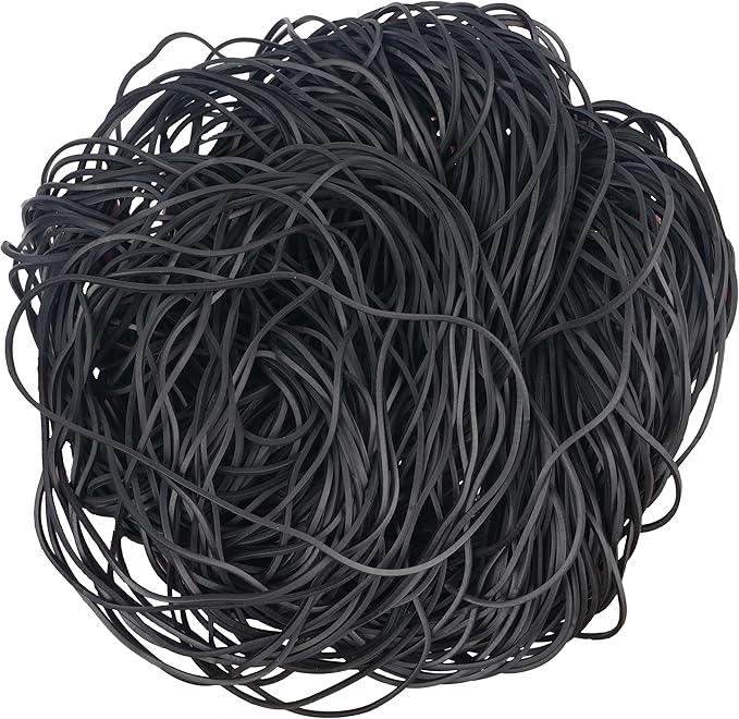 AMUU Rubber Bands Size #117A 200pcs Large Rubber Bands for Trash Cans Big Elastic Bands for Office Supplies File Folders Litter Box (7" x 1/16") (Black)