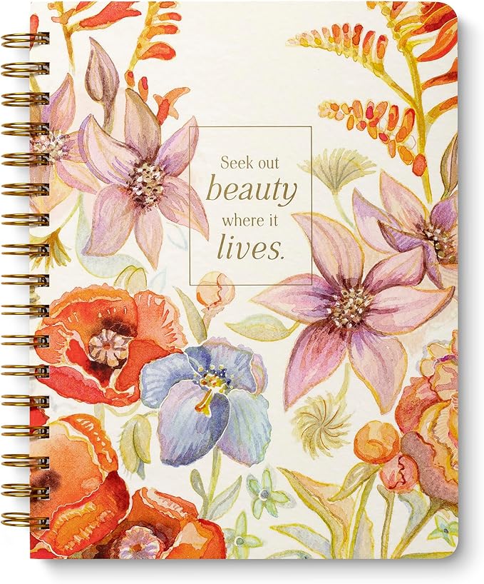 Compendium Spiral Notebook – Seek Out Beauty Where It Lives. – A Designer Spiral Notebook with 192 Lined Pages, College Ruled, 7.5" W x 9.25" H