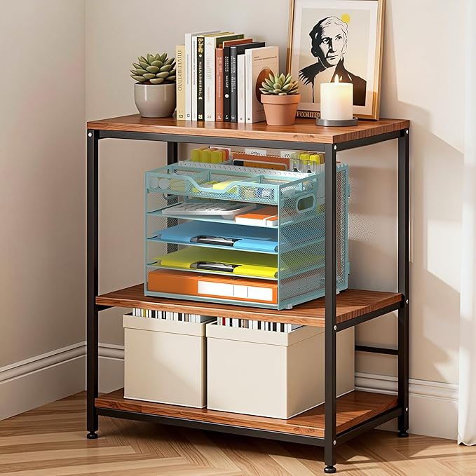 Docnest 5 Tier Letter Tray with Hanging File Organizer-Mesh Desk Organizer-Desktop Storage Box Built in Pen Holder and Handles, File Folder Holder for Mail Documents Office Supplies-Blue