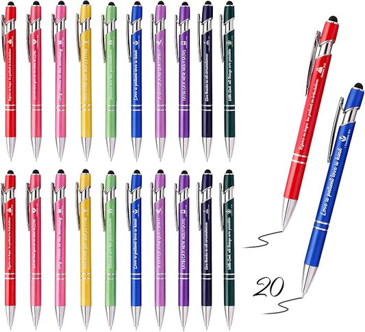 Christian Bible Verse Ballpoint Pen - Inspirational Scripture Pens Bulk Gift for Church Members, Friends & Family on Christmas (20 Count)