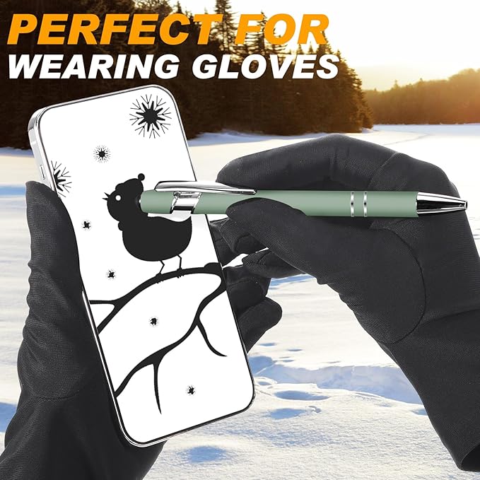 Tenare 12 Pieces 2 in 1 Stylus Metal Ballpoint Pen with Stylus Tip, 1.0 mm Black Ink Ballpoint Pen for Touch Screens(Morandi Color and Silver)