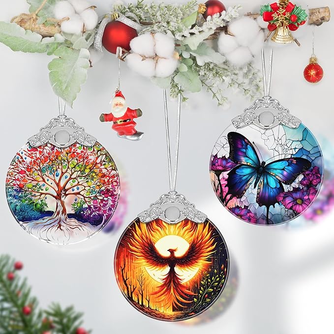 Phoenix Stained Glass Ornament, Christmas Ornaments, Christmas Tree Decorations, Phoenix Christmas Decor, Phoenix Ornaments for Christmas Tree, Holiday Presents, Gift Exchange Ideas