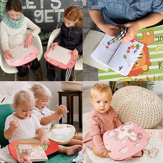 Pets Lap Desk - Lapdesk Fits up to 11.6 Inch laptops - Drawing Table and Craft Desk (1-Giraffe)