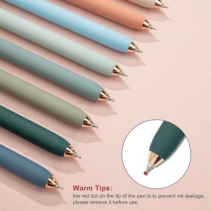 Linbsunne Gel Pens Black Ink Pens for Office 0.5mm Fine Point Pen Smooth Writing Retractable (Metal gold clip-10 pcs)