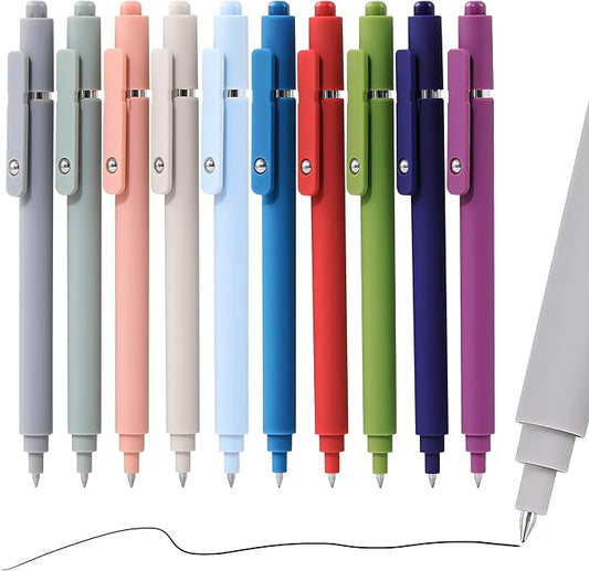 RIANCY Gel Pens, 0.5mm Black Ink Quick Dry Ball Point Pens, Fine Point Smooth Writing Pens, Cute Aesthetic Gifts Set for Men Women Journaling, Office School Stationery Supplies