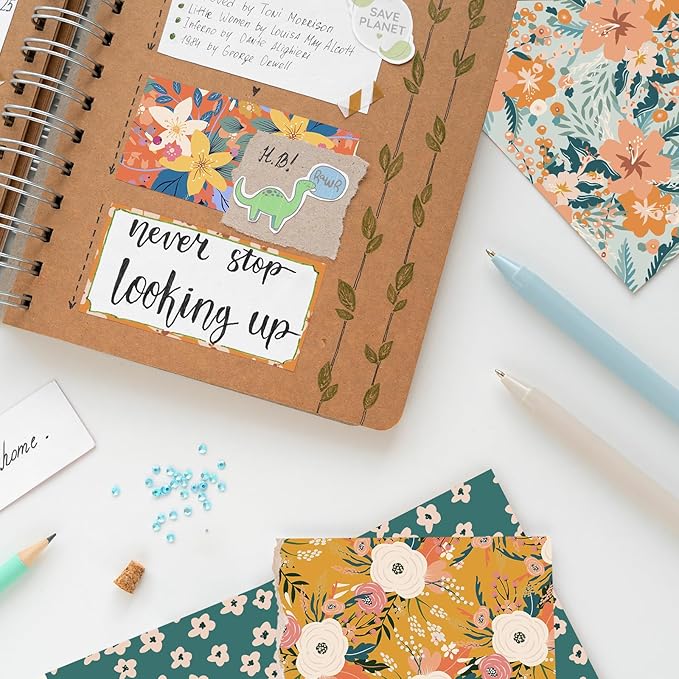 28 Floral Scrapbook Paper, 12"X12" Inch Vintage Flower Botanic Scrapbooking Papers for DIY Card Making Photo Album Journal Decor (Botanic 2)