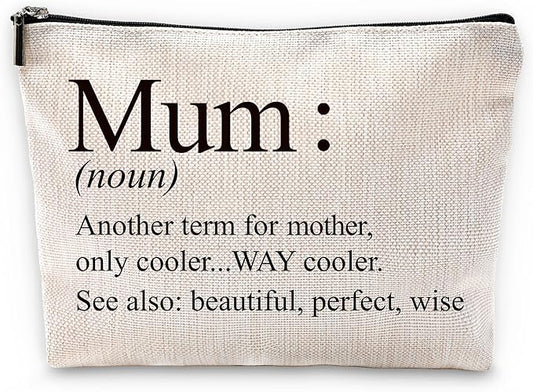 Sufamb Mum Gifts Makeup Bag, Best Mom Gifts for Mother's Day Birthday from Son and Daughter Cosmetic Bags, Gift for Mother Portable Small Toiletry Bag Zipper Makeup Pouch