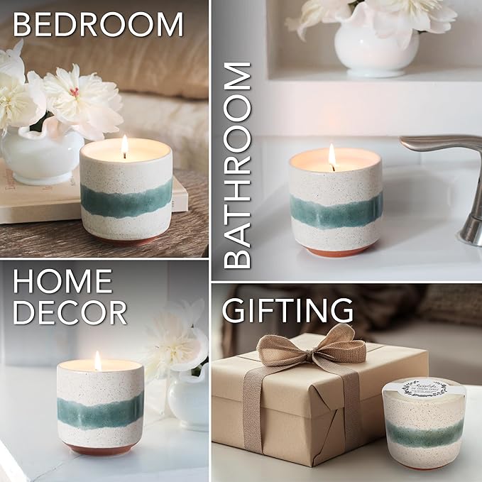 Hyggelight - The Growing Candle, Wild Flower Scented, 8.5oz Ceramic Pot, Single Wick Aromatherapy Candles, 100% Soy for Women and Men, Edith