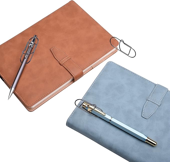 Wisdompro Pen Clip, 12 Pack Stainless Steel Pen Clip Holder for Notebook, Books, Journal, Clipboard, Paper, etc. - Fits Almost Any Pen Size (Black)