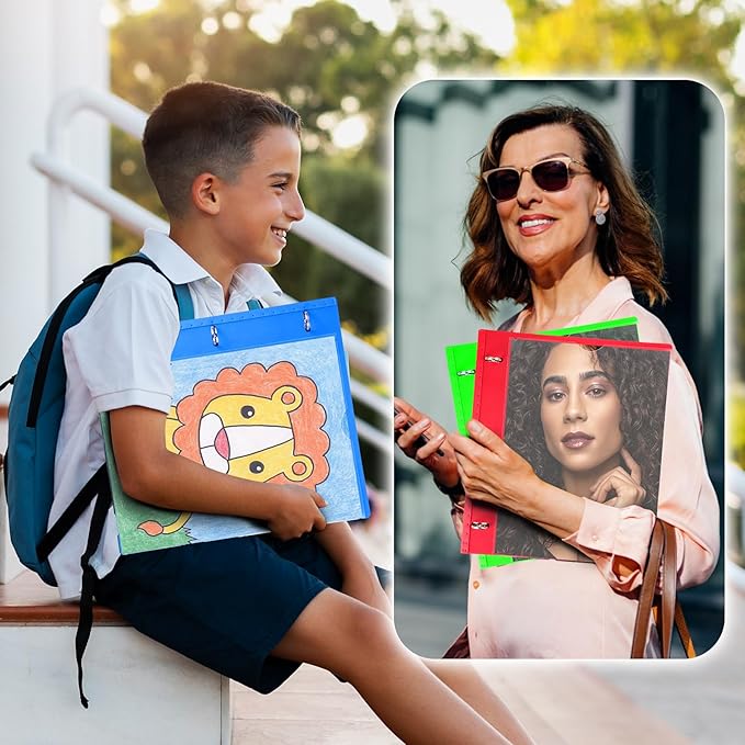 WOT I 12-Pack Telescoping 3 Ring Binder(0.75"), Expandable Flexible Binder - Patented Design for Easy Portability, Holds 160 Sheets, 4 Vibrant Colors, Perfect for School, Office&Home Organization