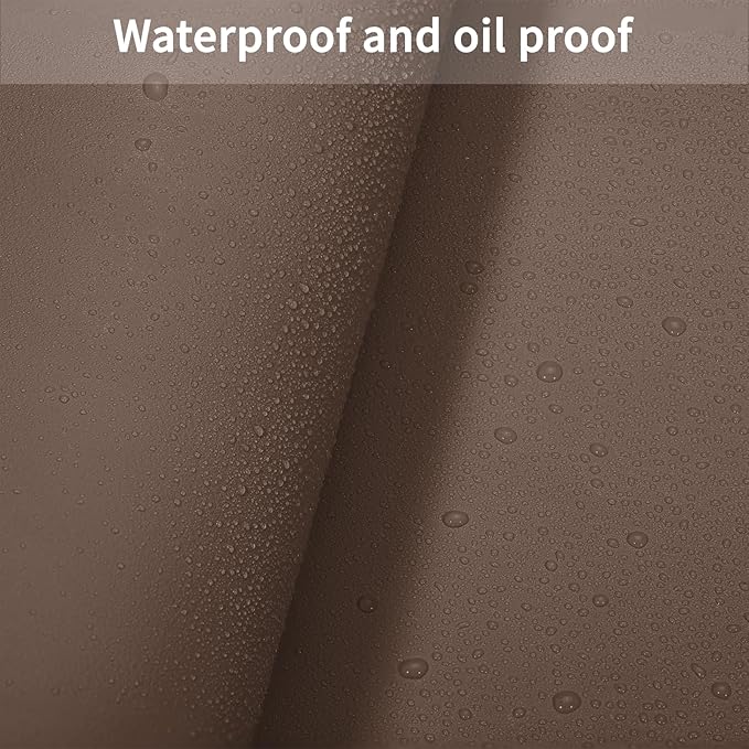 Leather Table Cover,1.8mm Thick,24x60 Inch Desk Cover,Large Desk Mat,Table Protector,Table Cover Protector,Desk Protector,Table Pad,(Mud Color+Champagne Gold,24x60)