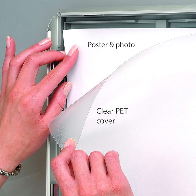 DisplaysMarket 8.5x11 Snap Frame for Wall Mount, Opti Frame, 1 inch Profile- Silver, 10