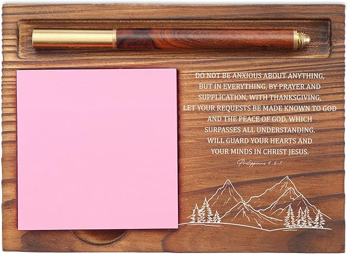 Do Not Be Anxious Sticky Note Holder, Christian Desk Organizer for Religious Social Worker Therapist Counselor Educators Gift for Office Self-Stick Note Pad Holders EDP110